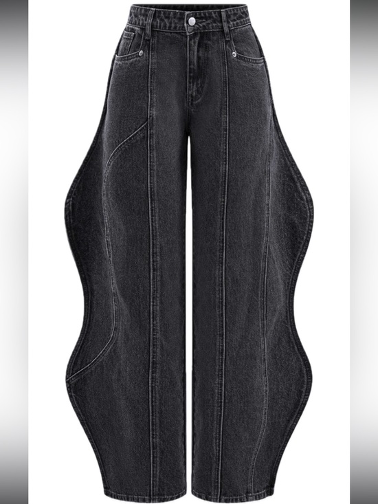 Micas Denim - Micas Women's Black Sculpted Wide-Leg Jeans XL NWT